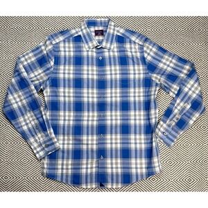 Untuckit Slim Fit Men's Button Up Long‎ Sleeve Plaid Shirt Size Large